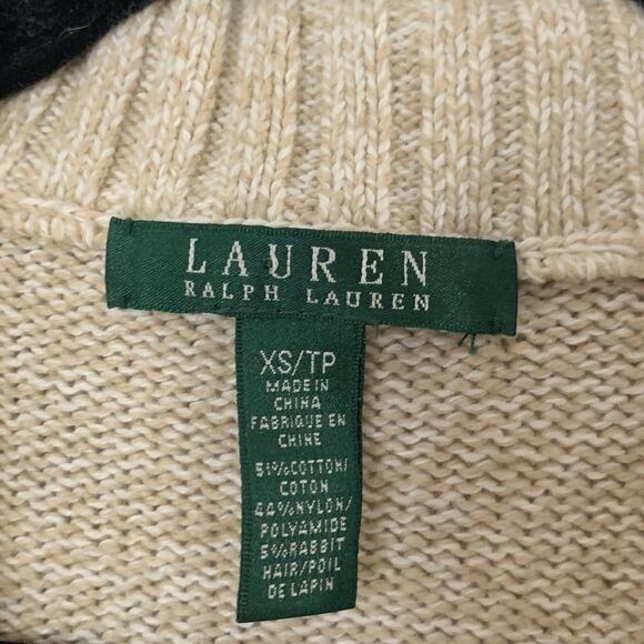 Lauren Ralph Lauren Cardigan Sweater XS Chunky Knit Cotton Rabbit Quiet Luxury - Picture 4 of 7